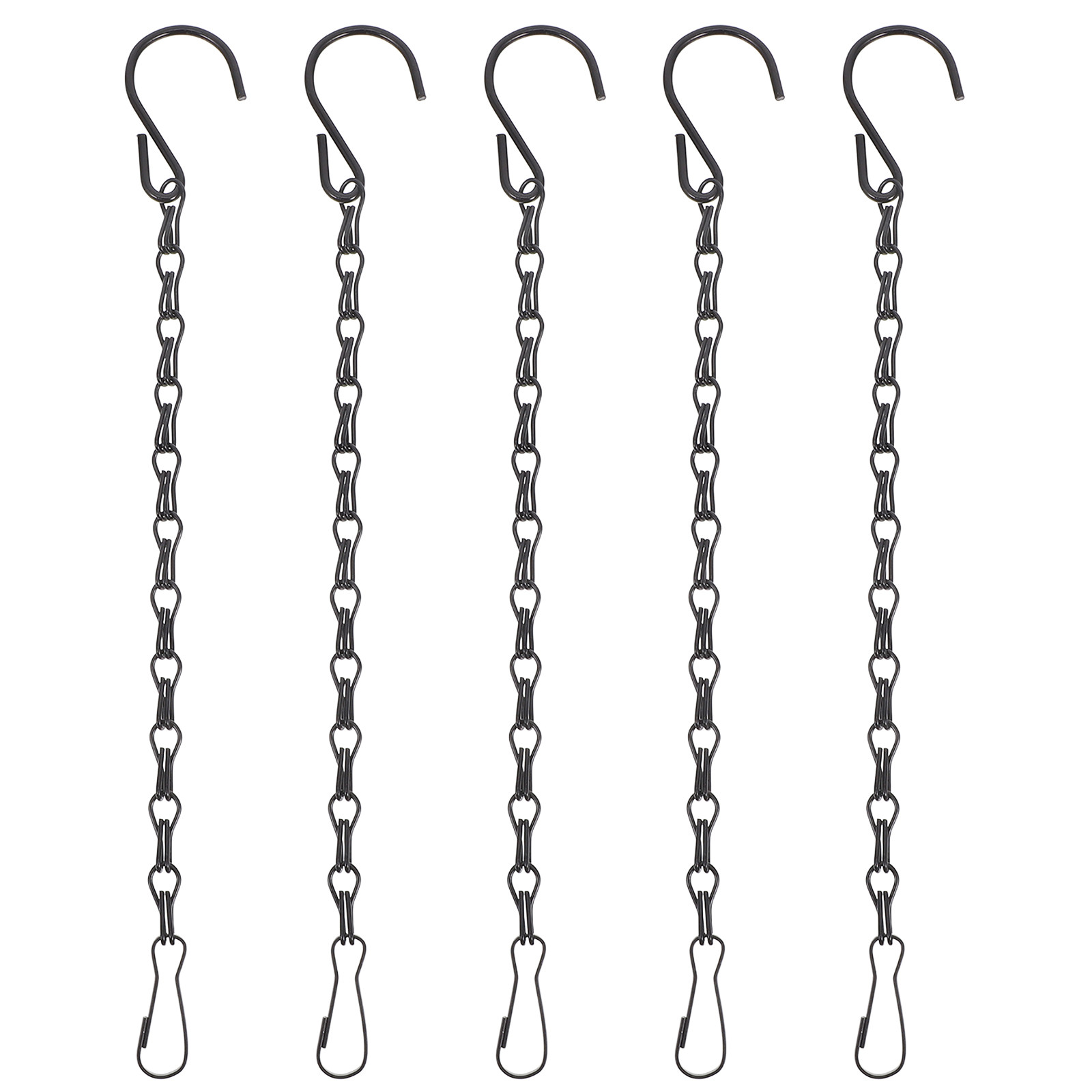 Hanging Planter Basket - 5 stuks zwarte dubbele haakkettingen voor