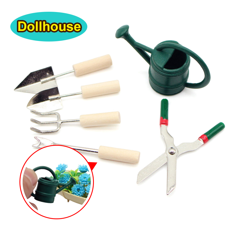 Gardening Tools Water - 1/12 Poppenhuis Simulatie Gieter Spade Schaar