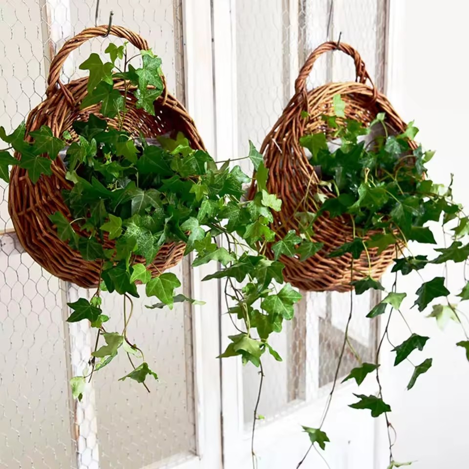 Hanging Planter Basket - Handgemaakte Rieten Rotan Bloem Planter Muur