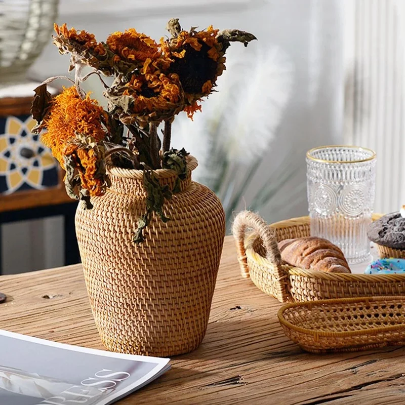 Rieten mand Rotan hangende blo - Hanging Planter Basket recensie en prijs