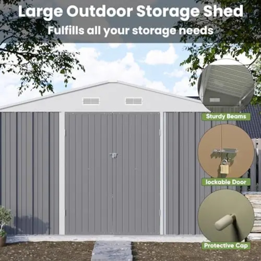 10x10 FT Metalen Opslagberging - Gardening Yard Tools recensie en prijs